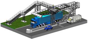 Conception 3D d'une passerelle métallique